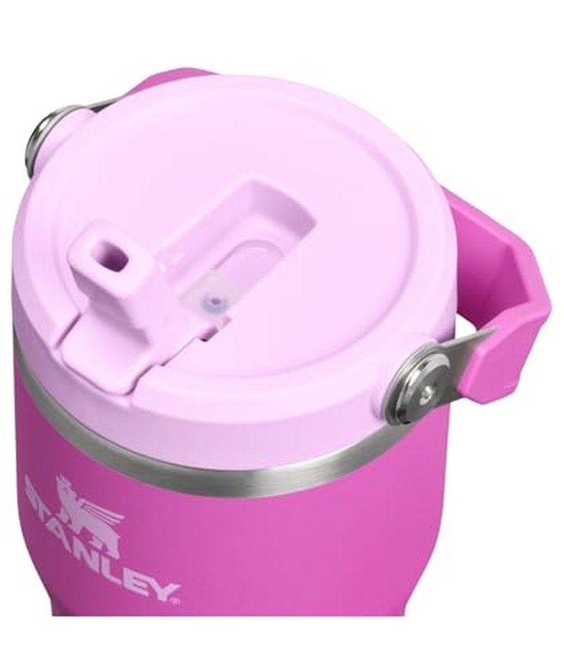 STANLEY IceFlow 2.0 Flip Straw Tumbler with Handle 14 oz | Twist On Lid and Flip Up Straw | Leakproof Water Bottle | Insulated Stainless Steel | BPA-Free | Dark Blossom
