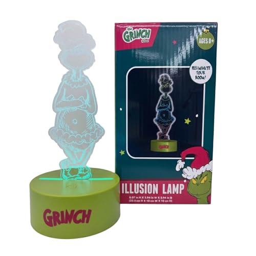 Dr. Seuss Grinch 3D Illusion LED Night Light - Color Changing Desk Lamp for Bedroom & Nursery - Variation of THIS listing