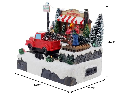 Christmas Village Tree Delivery Set - Lemax Winter Village Decor