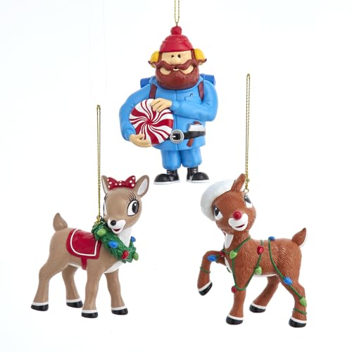 Rudolph The Red Nose Reindeer Christmas Ornament Set - 3 Assorted Decorations