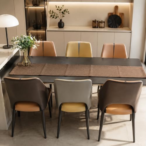 Espresso Brown Faux Linen Water Resistant Table Runner 72in - Rustic Decor