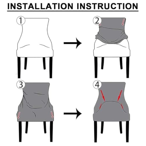 Velvet Wingback Chair Cover Slipcover - Dark Gray 2-Piece Set, Washable & Stretchable