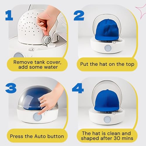 Hat Steamer & Shaper Machine for Caps & Hats - Automatic Drying & Odor Removal