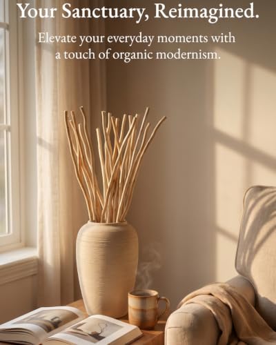 Natural Dried Willow Branches for Vases - 20 Stems, Rustic Home Decor