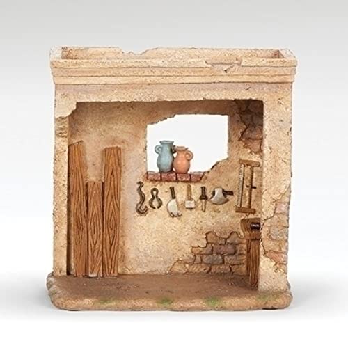 7-Inch Rustic Carpenter Shop Christmas Tabletop Decor - Nativity Scene