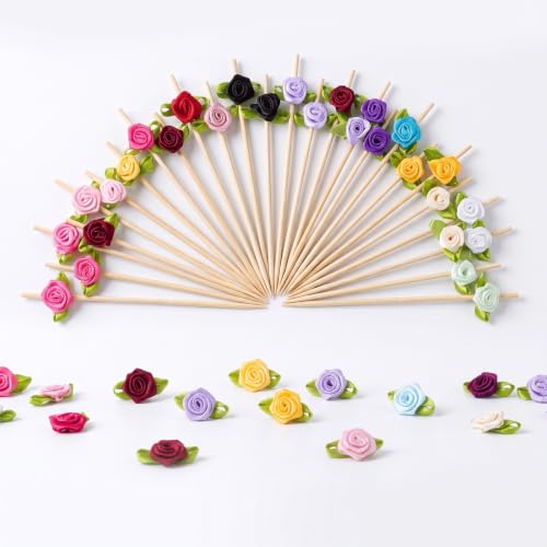 Flower Rose Bamboo Picks 100PCS Colorful Skewers for Cupcakes & Crafts - Variation of THIS listing
