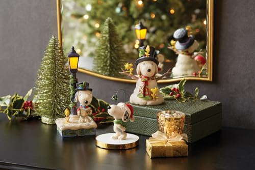 Peanuts Jim Shore Snoopy & Woodstock Christmas Figurine with Light - Handcrafted Resin Decor