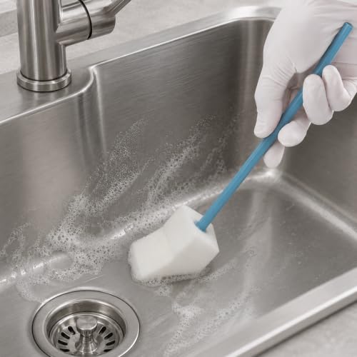 Disposable Toilet Brush Set - 15-Inch Long with No-Touch Disposal & Reusable Sponge Head - 20 Pack Variation 20