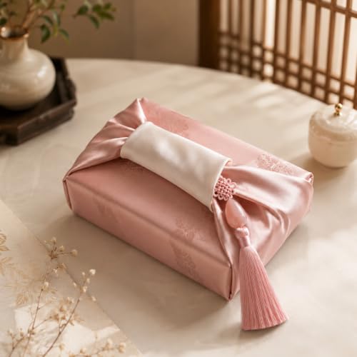 Korean Norigae Tassels Set - Pink & Sage Green Decorative Hanging Ornaments