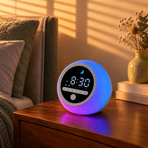 Kids Sleep Training Alarm Clock with Sun and Moon Night Light and Nap Timer