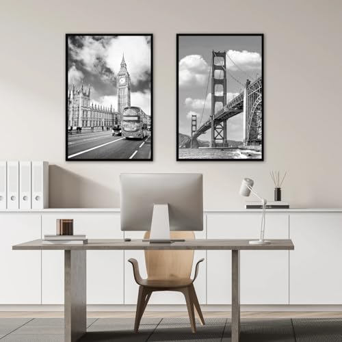 24x36 Black Wall Photo Frame – Flat Profile Picture Frame for Posters and Art Prints