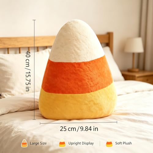 Candy Corn Plush Pillow - Halloween Autumn Seasonal Decorative Cushion