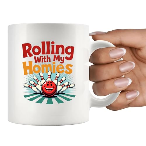 Funny Ceramic Mug 11oz - Rolling With My Homies Coffee Cup - White
