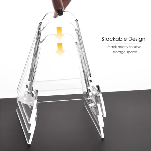 Acrylic Plate Display Stand 5.1 Inch Wide Clear Book & Art Holder - 2 Pack