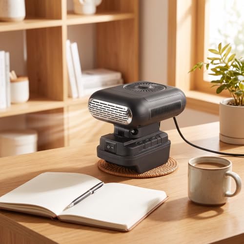 Portable Battery-Powered Space Heater with 90° Tilt, USB Charging, Quiet Operation
