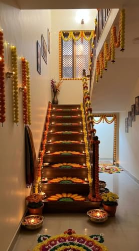 Reusable Handmade Lotus Rangoli Mats Set of 4 for Diwali & Festive Decor