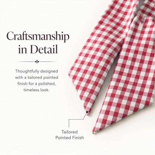 Red-White Gingham Wreath Sash for Front Door - Patriotic & Decorative