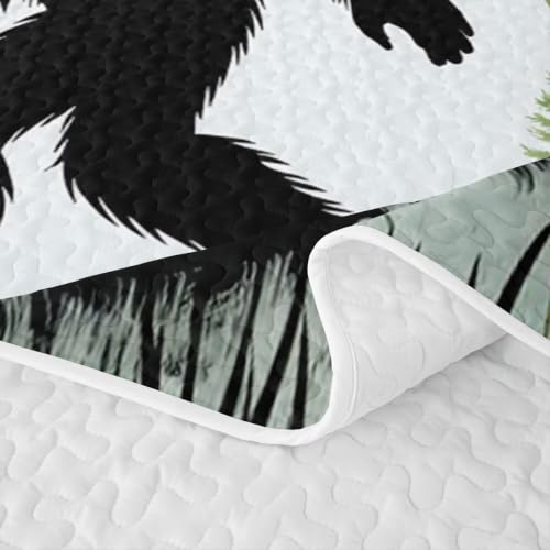 Bigfeet Silhouette Kids Quilt Set Full Size Bedspread with Pillow Shams - Variation of Bigfeet 24 / Full
