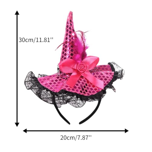Pink Sequin Witch Hat Headband - One Size Halloween Party Favors
