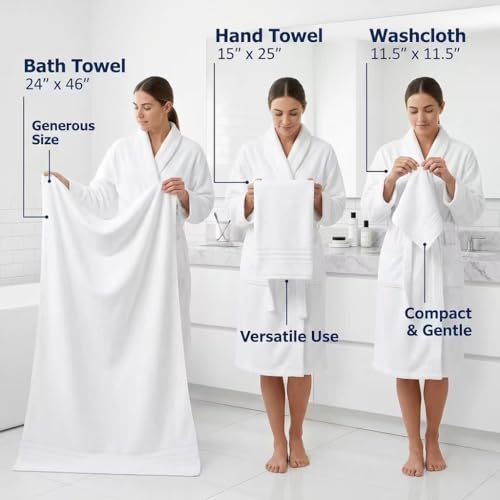 White 18-Piece Cotton Bath Towel Set - Super Absorbent & Quick-Drying