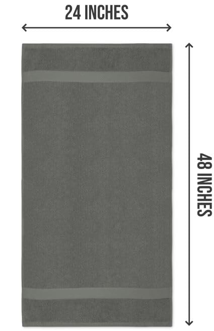 Utopia Towels 6 Pack Small Bath Towel Set, 22 by 44 Inches, 500 GSM 100% Ring Spun Cotton, Lightweight and Highly Absorbent Quick Drying Premium Towels for Hotel, Spa and Bathroom, Dark Grey