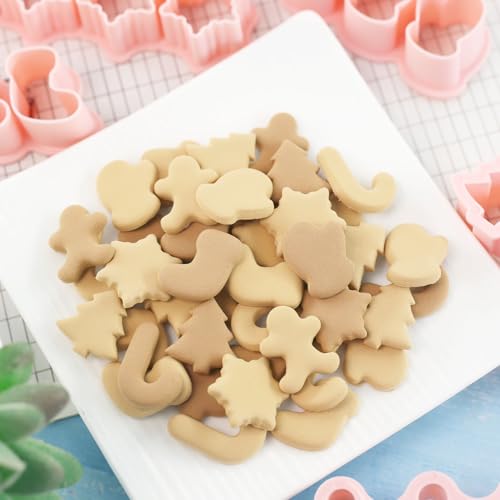 Mini Halloween Ghost Cookie Cutters Set - 6 Styles, 1 Inch Plastic Biscuit Molds for Cookies and Treats Christmas