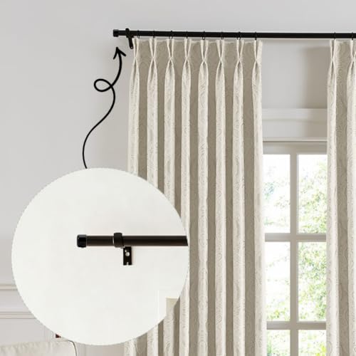 Black Curtain Rod End Caps Fits 28.5mm/1.12" Poles - Iron Finials with Screw - Replacement for Roman Curtains & Closet Rods