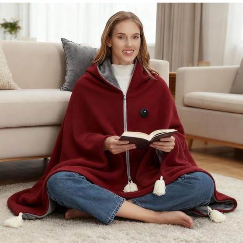 Portable Heated Shawl with 3-Level Adjustable Heating for Outdoor & Indoor Use