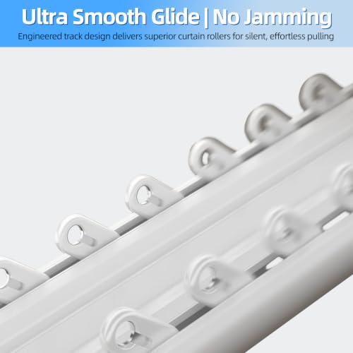 30 Pack Silent Nano Curtain Track Rollers for Window & Shower Curtains - White