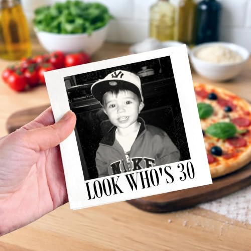 Custom 30th Birthday Napkins - Cheers to 30 Years Photo Design 5