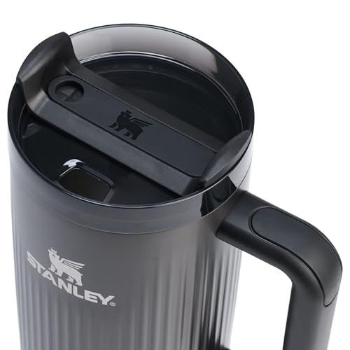 STANLEY Quencher H2.0 Tumbler with Handle and Straw 40 oz | Flowstate 3-Position Lid | Cup Holder Compatible for Travel | Insulated Stainless Steel Cup | BPA-Free | Fluted Black