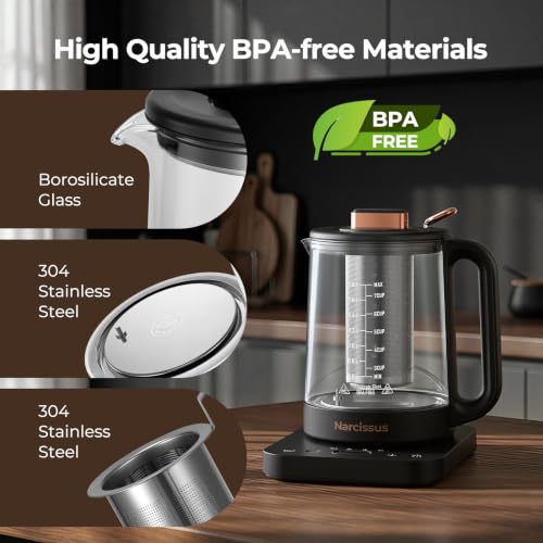 Electric Kettle with Temperature Control 1.8L & Removable Tea Infuser