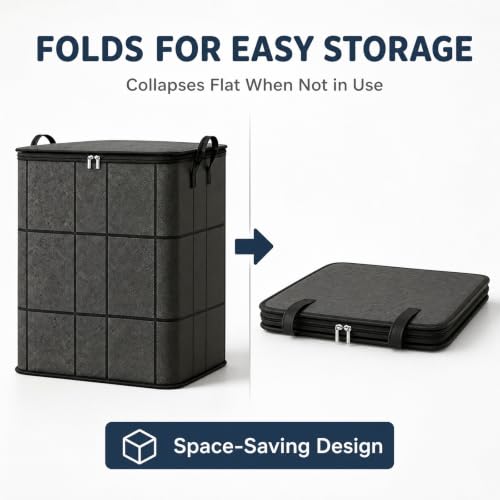 180L Foldable Storage Bags Set with Reinforced Handles - Large Capacity Closet Organizers