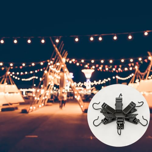 Small Curtain Clips Hooks for Hanging String Lights - Black, 60 Pack