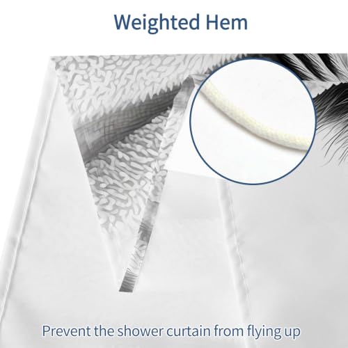 Funny Raccoon Shower Curtain with Hooks - 72x72 Inch Waterproof Polyester