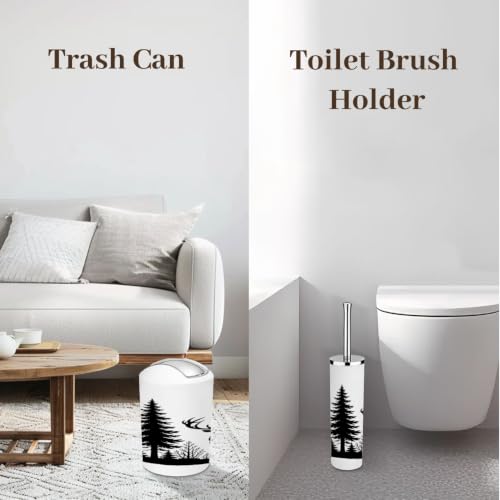 6-Piece Bathroom Accessory Set with Trash Can and Dispensers