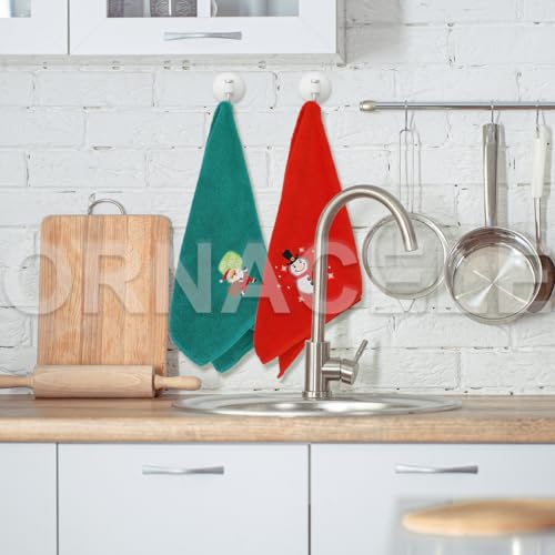 Large Christmas Hand Towels Set - 3 Cotton Holiday Kitchen & Bath Towels