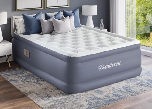 Queen Size Air Mattress with Auto Pump - 24 Inch Tall, Soft Flocked Top