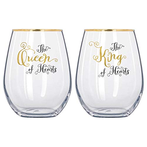 Alice in Wonderland His and Hers Tumbler Glass Set - 500ml Glasses in Gift Box - Variation of Tumbler Glasses