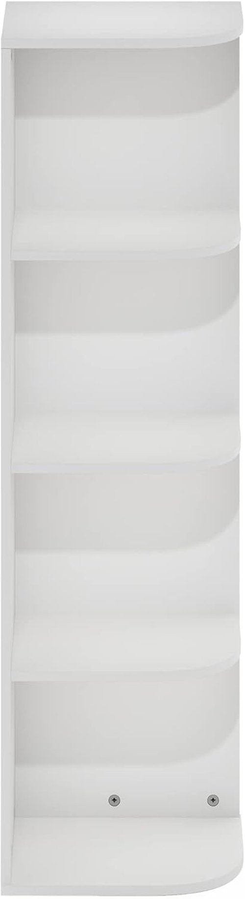 Furinno Pasir 4-Tier Corner Bookcase - Stylish Open Shelf Design in White Finish