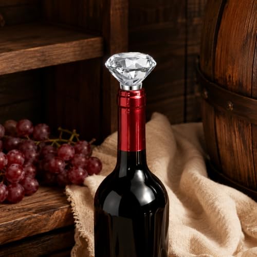 2 Pack Crystal Wine Stopper Set with Diamond Rhinestone Tops - Premium Barware