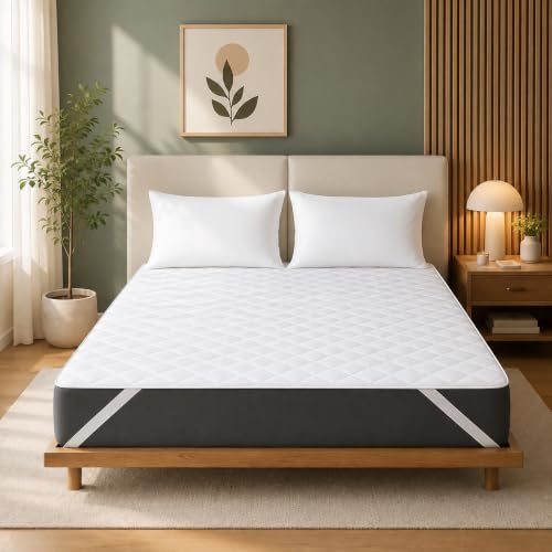 Waterproof Queen Mattress Protector with Elastic Corners - Fits 16 Inch Mattresses