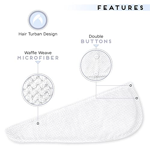 SimpleField 2 Pack Microfiber Hair Towel Wrap for Women, Anti Frizz Quick Drying Hair Turban for All Hair Style, Absorbent and Lightweight (Beige)