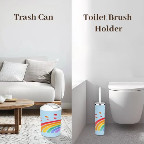 6-Piece Bathroom Accessory Set with Trash Can Soap Dispenser Toothbrush Holder
