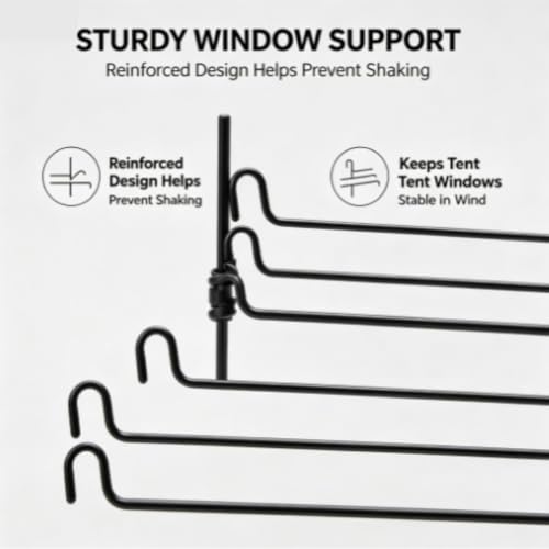 Steel Support Poles for Rooftop Tent Windows - 6 Pack, Adjustable Support Rods