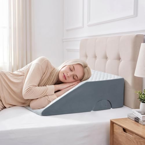 Post-Surgery Leg Elevation Pillow Memory Foam Wedge with Removable Cover