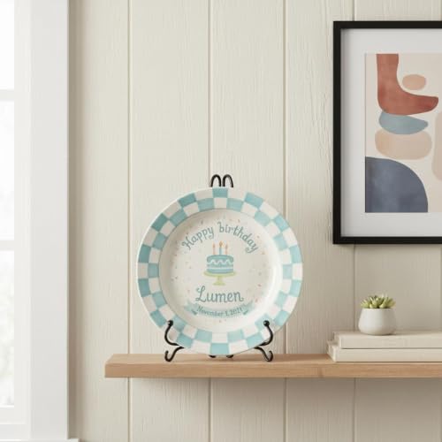 Personalized Ceramic Birthday Plate for Boy - Multi 5 - Custom Keepsake Gift for Milestones