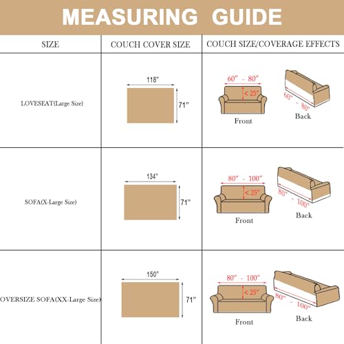 HANDONTIME Vintage Botanical Sofa Cover French Country Floral Couch Cover F:oatmeal 71" x 150"