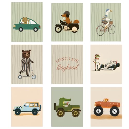 Retro Animal Vehicle Art Print 8x10 Unframed - Budkumo