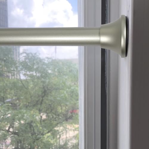 Adjustable Silver Curtain Tension Rod 30-52 Inches for Windows & Doors